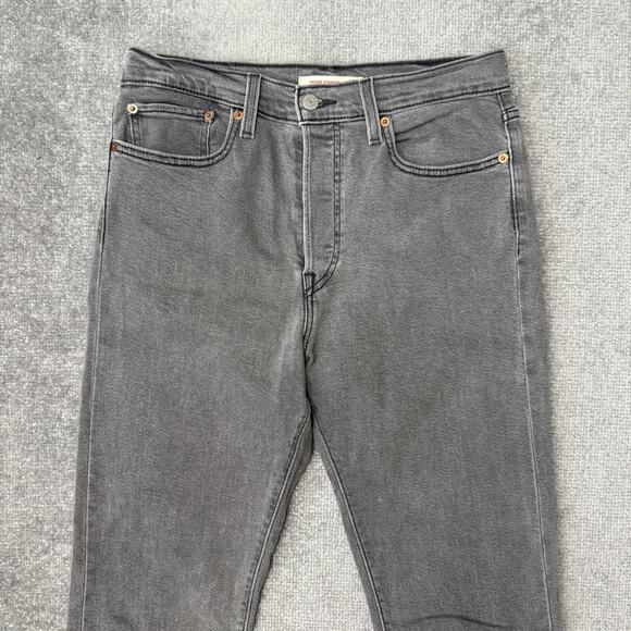 Levi's Wedgie Straight Jeans Womens 30x28 Gray High Rise Stretch Denim Red Tab - Picture 2 of 13